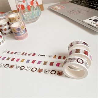 Băng Keo Hoạt Hình Dễ Thương Dài 5m/Cuộn, Washi, Giấy Dính Masking (35-43)