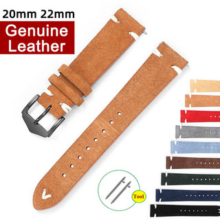 Dây đeo đồng hồ da lộn 20mm 22mm Phát hành nhanh Dây đeo đồng hồ da thật Da bò Dây đeo đồng hồ cho nam nữ cổ điển DW