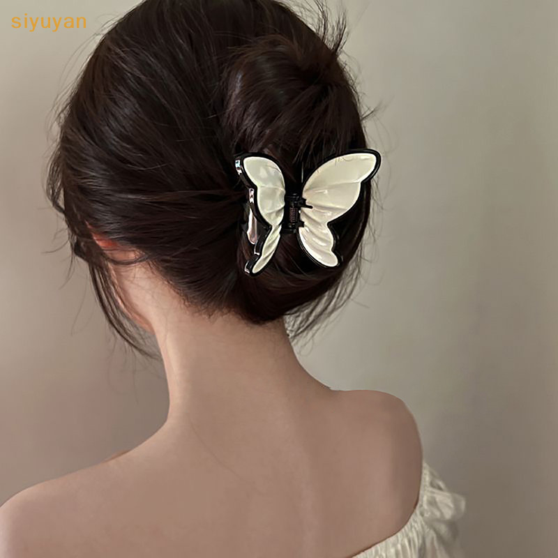 Siyuyan Mới Acrylic Vuốt Tóc Kẹp Nữ Phong Cách Hàn Quốc Ngọt Ngào Hình Học Cua Kẹp Tóc Thời Trang Phụ Kiện Tóc Bé Gái VN