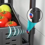 Kệ xoay đa năng 5 tầng thép không gỉ bánh xe di chuyển dễ dang. Giá để đồ nhà bếp hoa quả nhiều tầng xoay 360 độ-MAXIM — ảnh 4
