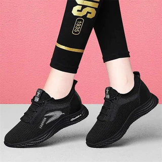 bitis hunter Giày thể thao Giày nữ Giày bay dệt Athleisure 2024 Mùa xuân Giày du lịch đa năng thoáng khí mới Ins Tide Giày đơn