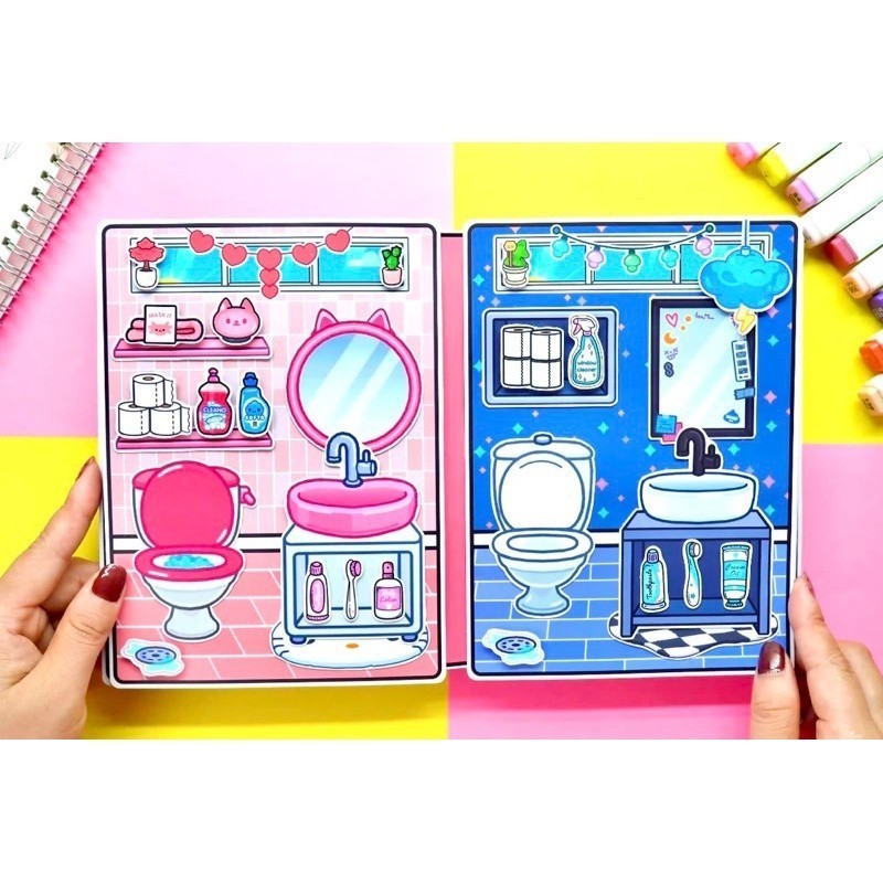 Toca Life World Book Toca Boca Dễ Thương Dành dán sách đồ chơi giấy đồ chơi giấy kuromi Đồ Chơi - Squishy - Kuromi
