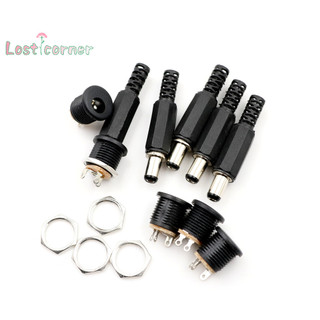 [Lostcorner] 10 Cái Đầu nối phích cắm điện nam 5,5mm x 2,1mm Khóa vít Ổ cắm bảng điều khiển nữ [Mới]