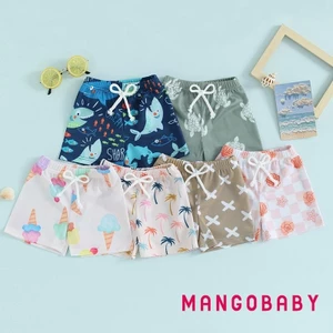 Mg-toddler Bé Trai Quần Bơi In Hình Thời Trang Quần Short Eo Co Giãn Quần Short Đi Biển Cho Bé