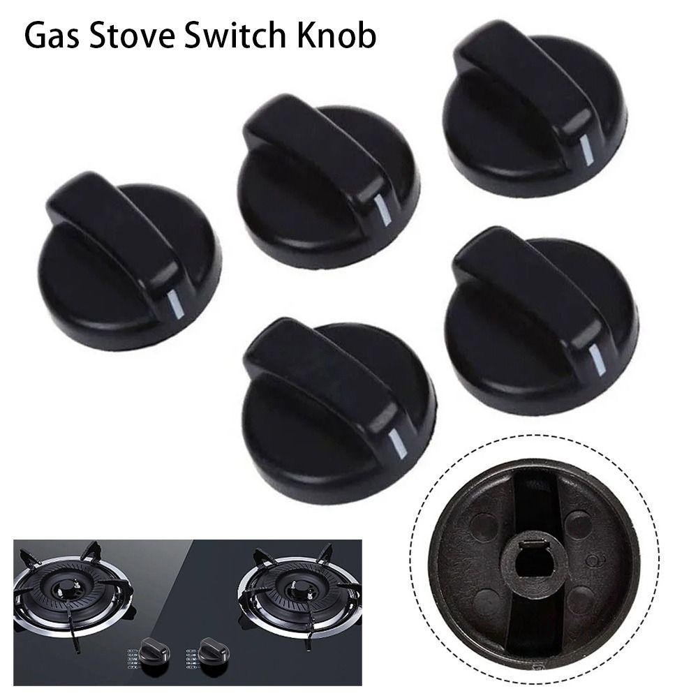 HIGHVIEWLS 1 / 2 / 5 Cái Núm Hob, Lò nướng phạm vi 8mm Bếp Gas Núm điều khiển, Bền cho đầu đốt băng ghế dự bị Tay cầm bằng nhựa Nút công tắc thay thế chung