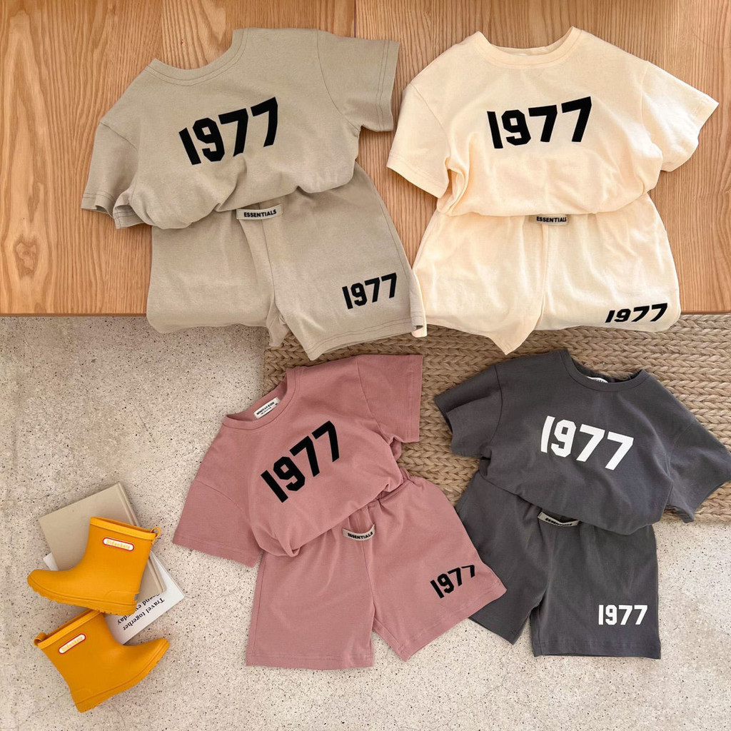 Trẻ Em Mùa Hè Phong Cách Mới Cotton Nguyên Chất In Kỹ Thuật Số Quần Short Tay Ngắn Phù Hợp Với Thời Trang Thường Ngày Hai Mảnh Phù Hợp Với 1HGG
