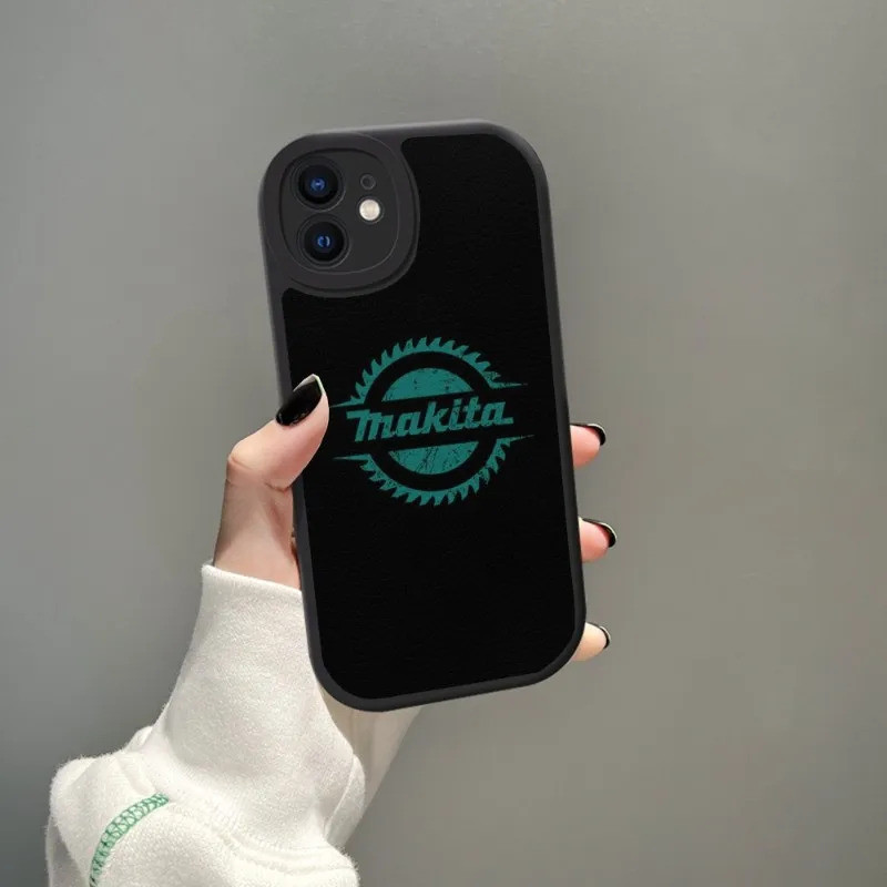 Tp-1 Hộp Dụng Cụ Makita Ốp Lưng Điện Thoại Da Cừu Cho Iphone 14 Pro Max 11 13 12 Mini X Xr Xs 8 6 7 Puls Se Vỏ Di Động Sang Trọng