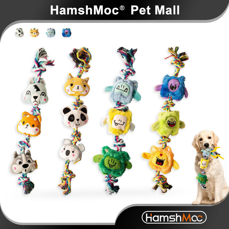 HamshMoc Không Thể Phá Hủy Chó Nhai Đồ Chơi Chó Bền Dây Cotton Đồ Chơi Chiến Tranh Cho Chó Đồ Chơi Cho Aggressive Nhai Giảm Căng Thẳng Nhai Squeaky