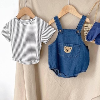 Bộ quần yếm Denim cho bé Bộ quần áo mùa hè cho bé sơ sinh Quần áo liền quần siêu dễ thương Bộ áo liền quần cho bé Onesie