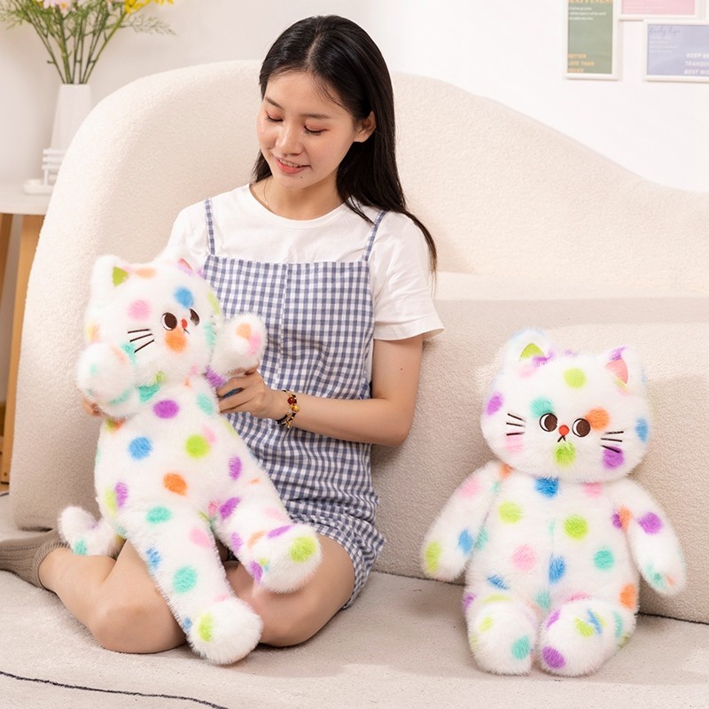 Rytanda Mèo Đồ Chơi Sang Trọng Gấu Bông Dễ Thương Chấm Bi Mèo Gối Mèo Đen Búp Bê Đầy Động Vật Quà Tặng Mềm Cho Sinh Nhật Trẻ Em, Bạn Gái Quà Tặng Giáng Sinh