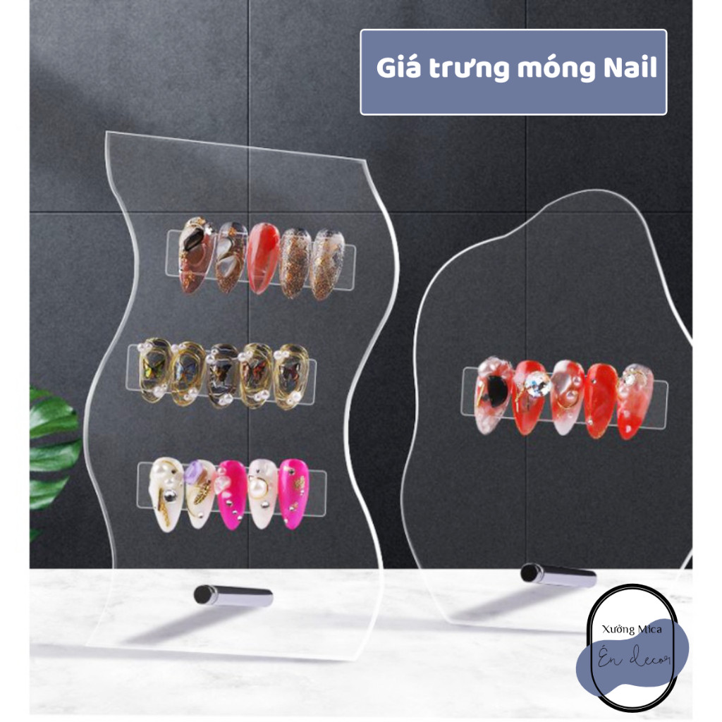 Khung trưng móng mẫu - Kệ Bảng Mica Phụ kiện nail- Sango