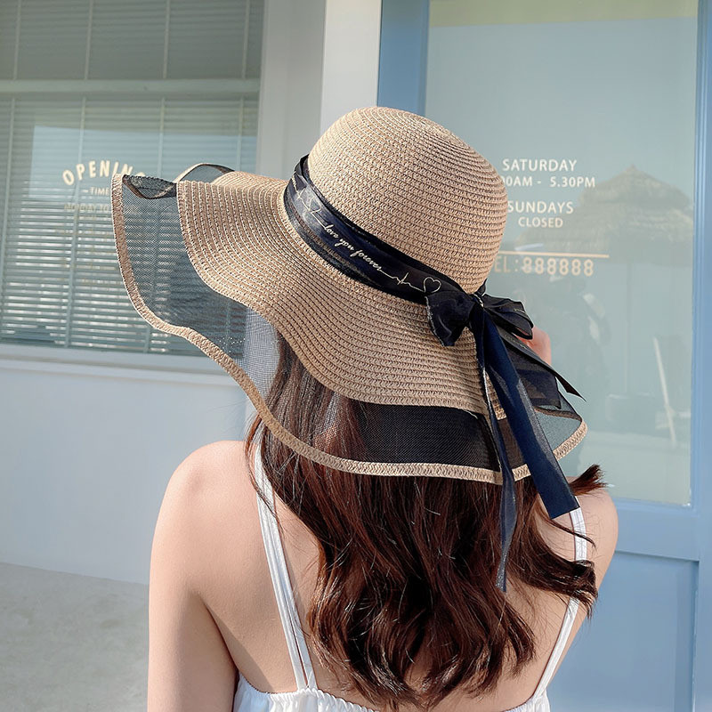 Mũ cói panama đi biển kèm dây nịt vintage Nón cói vành rộng chống nắng,Mũ chống nắng bãi biển