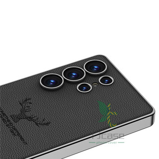 Vỏ da mềm mỏng cho Samsung Galaxy S25 S24 S23 Vỏ họa tiết hươu siêu mạ