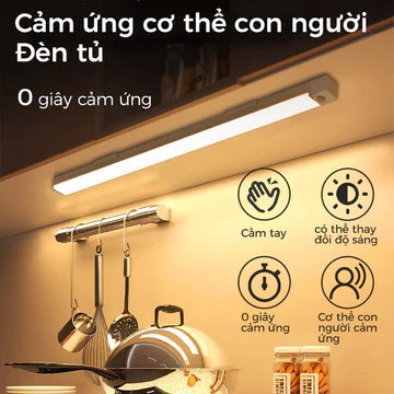 Đèn tủ cảm biến Cảm Biến Chuyển Động Đèn Led Đèn Tủ Từ Tính Có Thể Sạc Lại Trong Nhà Đèn cảm biến chuyển động