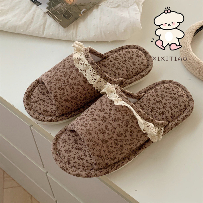 Xixitiao Cotton Lanh Dép Phong Cách Nhà Bốn Mùa Đa Năng Nữ Trong Nhà