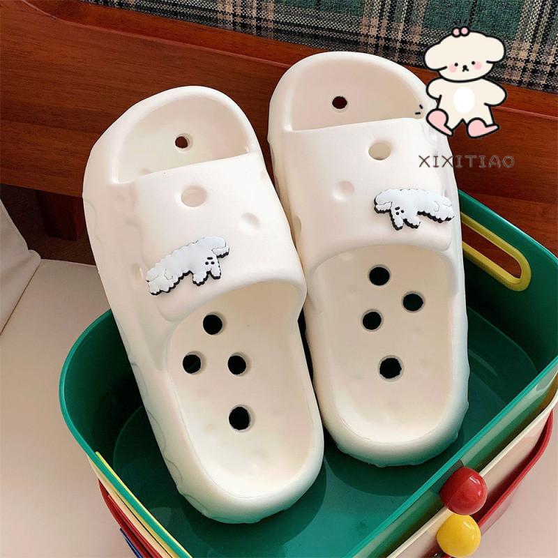 Xixitiaoins Vui Nhộn Chó Lỗ Dép Nam Nữ Hộ Gia Đình Thoải Mái Mùa Hè Cặp Đôi Phòng Tắm Tắm Nước Rò Rỉ Dép