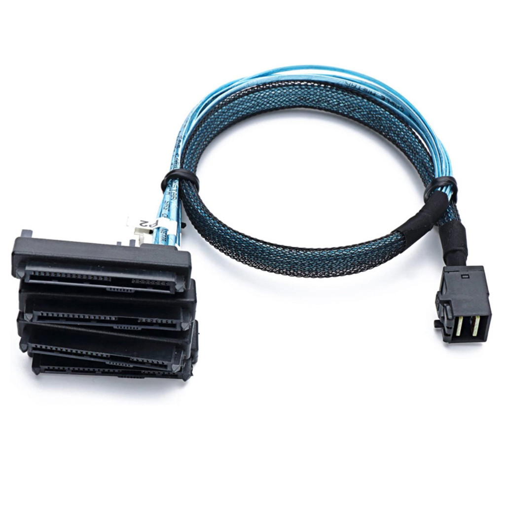 JMT MINI SAS HD SFF-8643 Sang SATA SFF-8482 2in1 22Pin Máy Chủ Cáp Tốc Độ Cao 50CM / 100CM