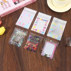 50 Chiếc Love Bean Túi Đóng Gói Thẻ Nhỏ Làm Đẹp Cao Cấp Dễ Thương Graffiti Tự Niêm Phong Túi Đựng Quà Tặng Nhỏ VN