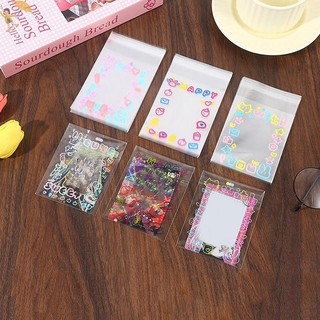 [GOU] 50 Chiếc Love Bean Túi Đóng Gói Thẻ Nhỏ Làm Đẹp Cao Cấp Dễ Thương Graffiti Tự Niêm Phong Túi Đựng Quà Tặng Nhỏ VN