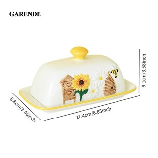 Garende Gốm Bơ Hộp Đựng Đồ Dùng Nhà Bếp Đĩa Bơ Khay Bơ Phục Vụ Món Ăn Cho Mặt Bàn Khách Sạn Tủ Lạnh Thanh