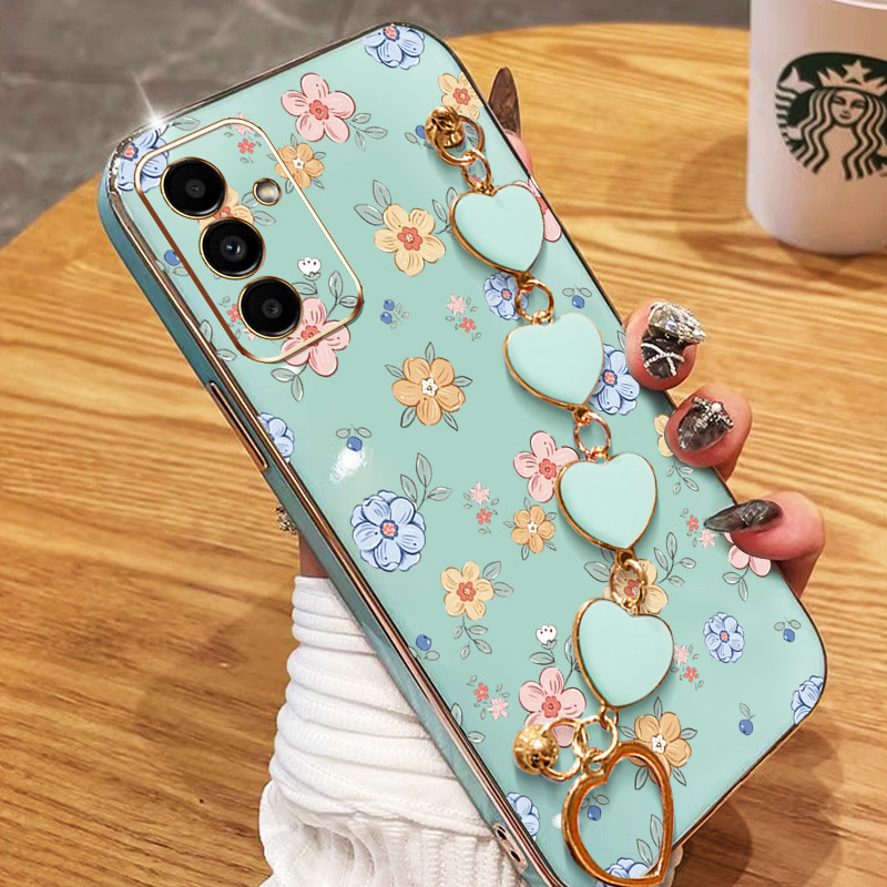 Ốp Điện Thoại Vòng Tay Tình Yêu YBD Cho Samsung Galaxy A56 A26 A36 A16 A55 A35 A13 A14 A15 A34 A54 A24 A25 A04S A05S Họa Tiết Hoa Nghệ Thuật Vỏ Mềm Mới