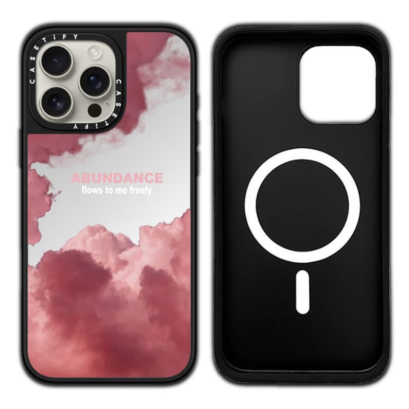 CASETiFY X Flows to me Ốp lưng tự do hút từ tính Vỏ iPhone Gương đen & bạc IPhone 16 15 14 13 12 Pro Max Plus Ốp lưng cứng có hộp khắc logo