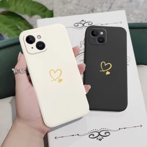Ốp Điện Thoại Cho Samsung S24 S23 S22 Plus Ultra S23 FE S21 FE S20 FE Vỏ Tình Yêu Đơn Giản Viền Vuông Mặt Sau TPU Mềm