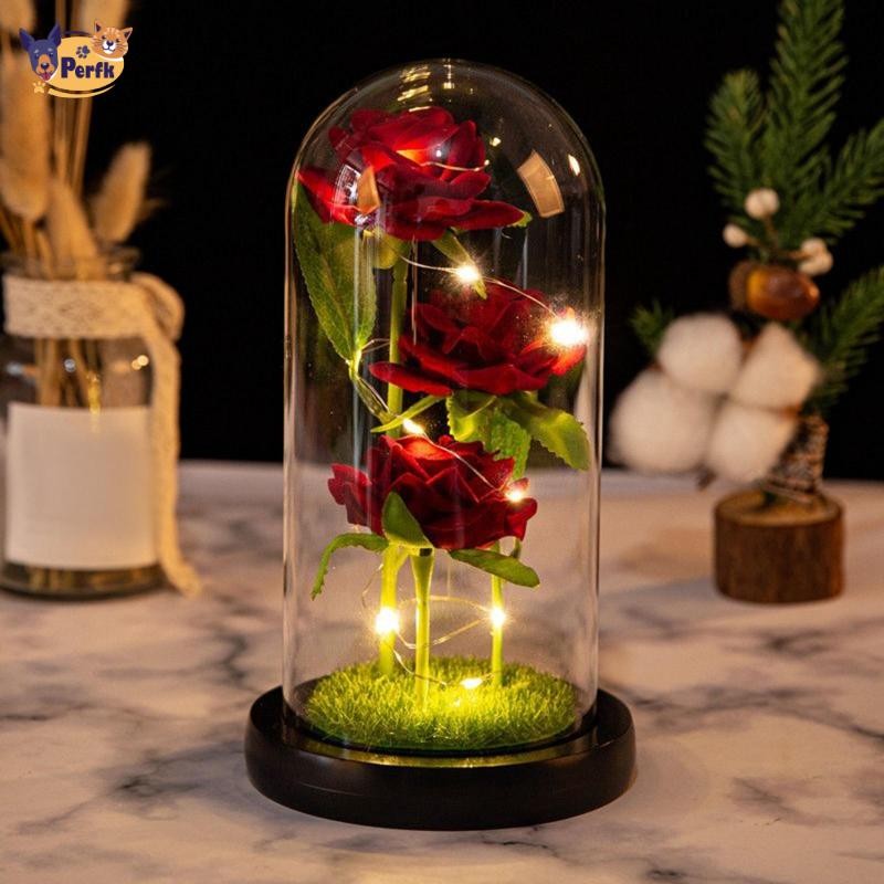 Hoa hồng Perfk trong vòm kính Quà tặng lãng mạn Sắp xếp cho đám cưới Ngày lễ tình nhân Trang trí kỷ niệm Giáng sinh