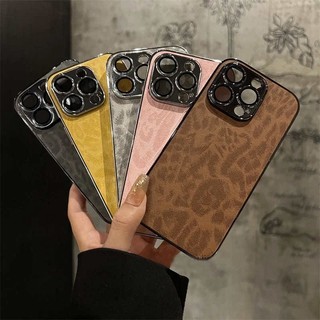 Ốp Điện Thoại In Hình Da Báo Sang Trọng Cho iPhone 11 12 13 14 15 16 Pro Max Plus Chống Sốc Bumber Trường Hợp
