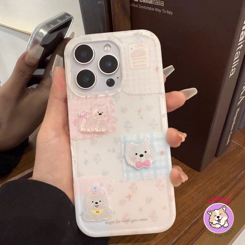 Dành Cho iPhone 16 16 16Pro 16Plus 16Pro Max Ốp Điện Thoại Khâu Hoa 11 12 13 14Plus 15Pro XR XS Max 7 8Plus Dễ Thương Cứng Chống Rơi Vỏ Điện Thoại Cô Gái BB