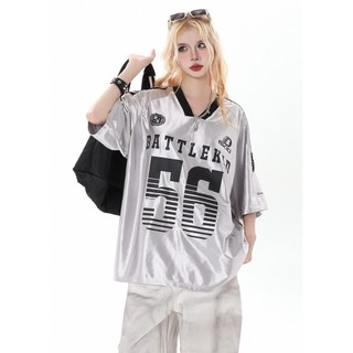 Áo thun nam GKSSS tay ngắn kiểu Mỹ cổ điển dáng rộng phong cách thể thao dáng rộng màu tương phản áo thun ngắn tay