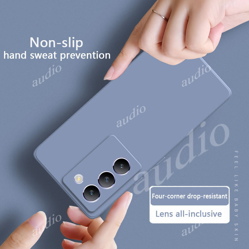 Ốp lưng silicon lỏng vuông chính hãng cho Vivo Y100 4G/5G 2024, chống sốc TPU