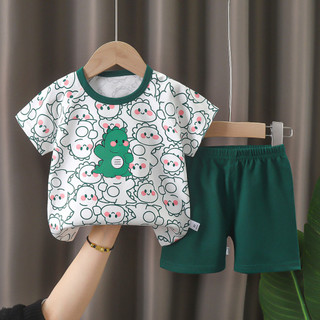 (0-10Y) Tập Đi Cho Bé Trẻ Em Bé Trai Bé Gái Bộ Đồ Ngủ Bộ Quần Áo In Hình Hoạt Hình Áo + Quần Short Quần Cotton Mềm Mại Mặc Nhà