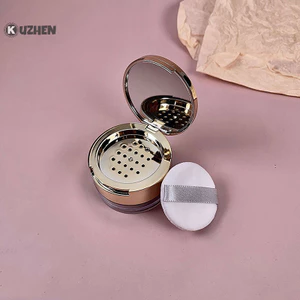 Kuzhen 6g Di Động Vàng Mỹ Phẩm Hộp Nhựa Trong Suốt Có Thể Tháo Rời Nồi Có Sàng Du Lịch Trang Điểm Lọ Sifter Hộp Đựng Với Puff HOT