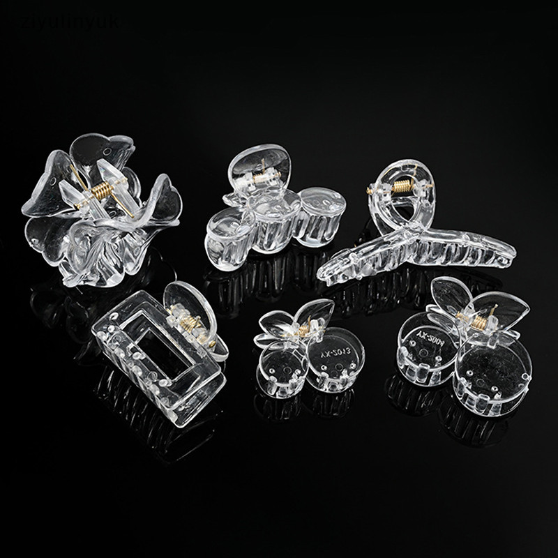 Ziyulinyuk Acrylic Trong Suốt Móng Vuốt Nhựa Trong Suốt Kẹp Tóc Trống Đế Kẹp Tóc Cho DIY Trang Sức Làm Thời Trang Bé Gái Phụ Kiện Tóc EN