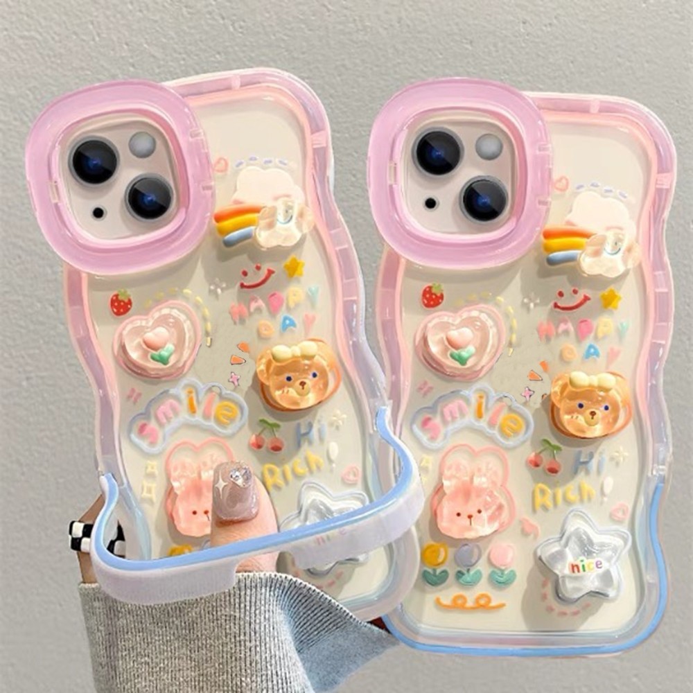 Lập Thể Tulip Duffy Waves Hai Chiều Stealth Giá Đỡ Ốp Lưng Điện Thoại iPhone 17ProMax 16Plus 15 14 13 12 11 Bảo Vệ Toàn Diện Chống Sốc Bảo Vệ Bìa Mềm
