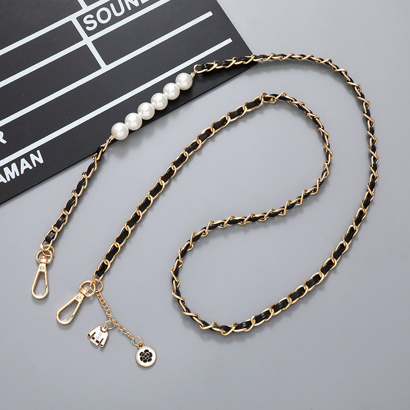 Phụ Kiện Điện Thoại Di Động Phong Cách Chanel Dây Ngọc Trai Da Chống Sốc Đeo Ngang Dây Xích Túi Đeo Vai Dây Xích Mặt Dây Chuyền Vỏ Điện Thoại Móc Khóa Chống Mất Dây Dài Mặt Dây Chuyền Điện Thoại Di Động