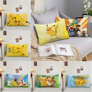 Vỏ Gối Hình Chữ Nhật Pokémon Pikachu Dễ Thương Fashiom Trẻ Em Một Mặt In Polyeste Sofa Đệm Trang Trí Nhà Cửa (Không Có Lõi)