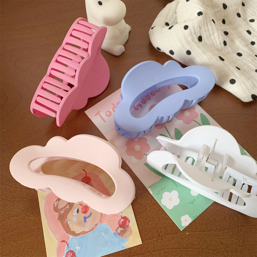 Màu Dopamine Sương Mù Đám Mây Lấy Kẹp Lớn Đơn Giản Tính Khí Rỗng Tóc Lấy Đĩa Tóc Cá Mập Kẹp