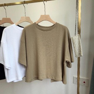 Áo thun ngắn không lưng NICOLOO, Áo sơ mi nữ gia vị hợp thời trang mùa hè, Sweet Spice Hàn Quốc tay ngắn dáng rộng thường ngày dành cho nữ