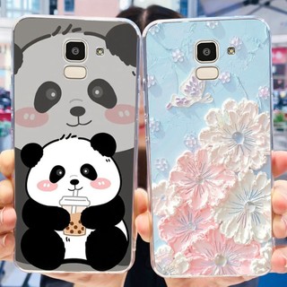 Dành Cho Samsung J6 J6 + Ốp Lưng SamsungJ6 J 6 Plus J6Plus 2018 J610G J600G J600F Ốp Điện Thoại TPU Silicon Mềm Họa Tiết Hoa Gấu Trúc Dễ Thương