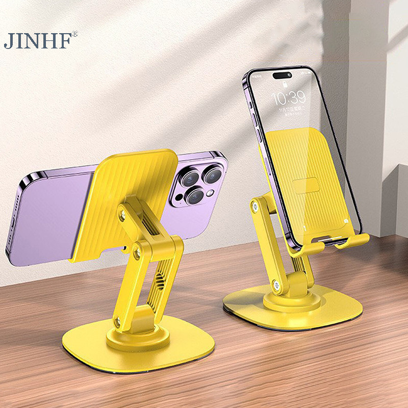 Jinhf 360° Xoay Giá Đỡ Điện Thoại Di Động Có Thể Gập Lại Để Bàn Hỗ Trợ Điện Thoại Di Động Máy Tính Bảng Lười Di Động Hỗ Trợ Điện Thoại Đứng HOT
