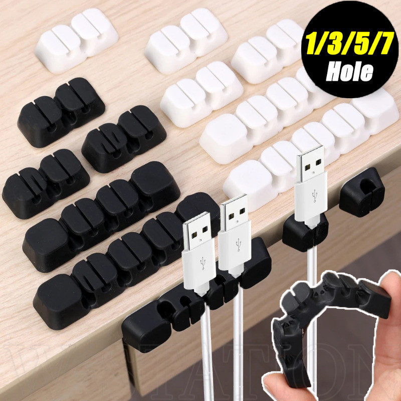 Dụng cụ sắp xếp dây cáp hình bánh mì - Đa phong cách, có thể điều chỉnh, tự dính - Kẹp cuộn dây dây sạc Usb - Giá đỡ dây tai nghe - Dành cho gia đình, văn phòng, ô tô - Dụng cụ lưu trữ máy tính để bàn