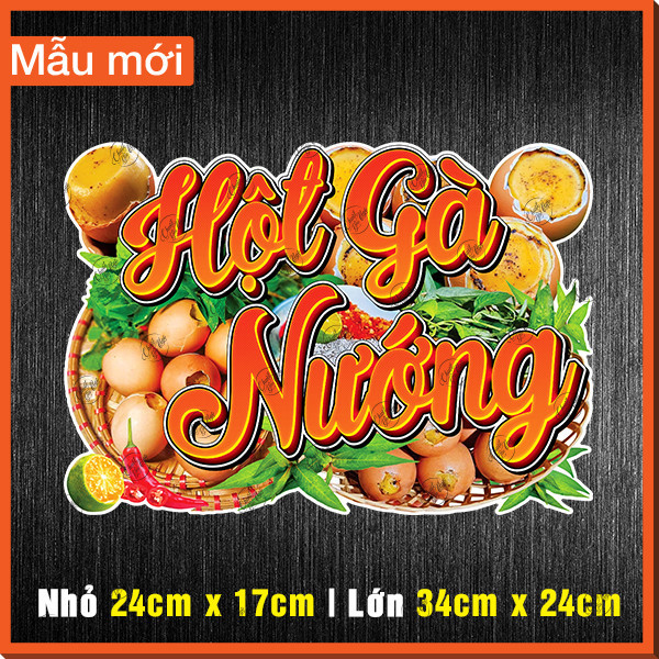 Miếng dán trứng HỘT GÀ NƯỚNG thức uống decal đồ trang trí cà phê quán ...