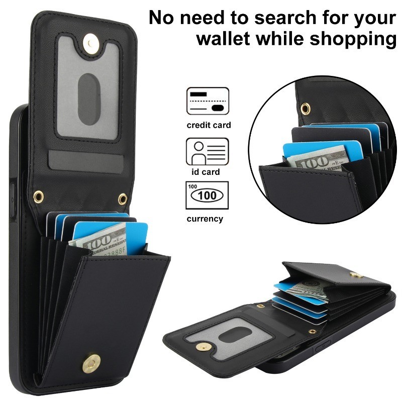 Ví đeo chéo da có ngăn đựng thẻ Vỏ điện thoại cho IPhone 13 12 Mini 15 14 11 Pro Max XS X XR 7 8 Plus Vỏ bảo vệ