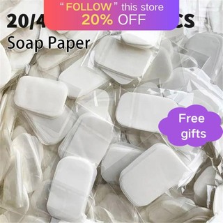 AFTEROF 20 / 50 / 60 / 80 / 100 Chiếc Giấy Xà Phòng, Bọt Tắm Sạch Rửa Tay Lát, Du Lịch Ngoài Trời Thơm Xà Phòng Di Động Viên