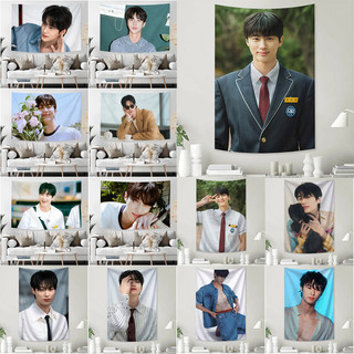 Phim Truyền Hình Hàn Quốc Đáng Yêu Runner Byeon Woo-seok Tường Polyester Tấm Thảm Có Kẹp Treo Tường Tấm Thảm Trang Trí Nhà Cửa Quà Tặng