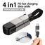Cáp Sạc Đa Năng Ngắn Cho Du Lịch Móc Khóa Từ Tính Di Động 4 Trong 1 Dây Sạc Nhanh PD 60W USB A / C Đến Loại C Cho Miếng Lót Điện Thoại