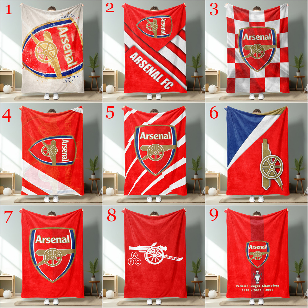 Arsenal F.C. Logo Flannel Chăn Một Mặt In Flannel Chăn Điều Hòa Không Khí Chăn Món Quà Tốt Nhất Cho Người