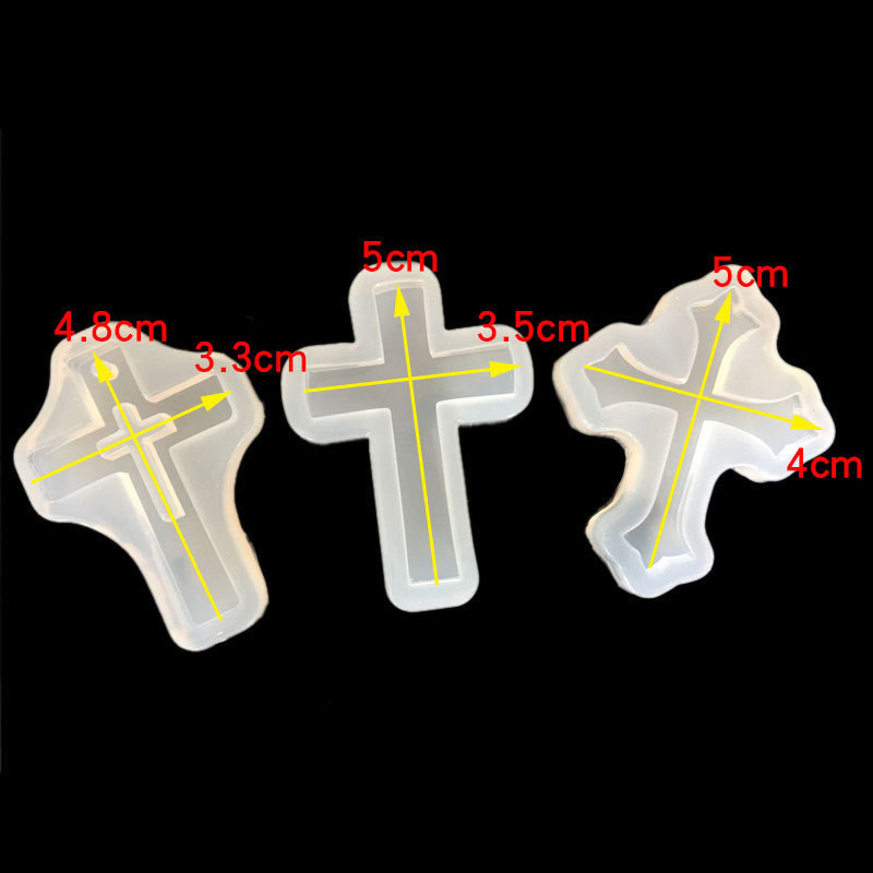 Gương Retro Cross khuôn silicon đa năng với đục lỗ, dùng làm mặt dây chuyền, trang sức, socola, trang trí bánh